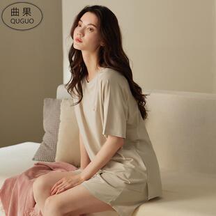 带胸垫女士睡衣夏季 套装 莫代尔棉短袖 家居服夏天薄款 短裤 2026新款
