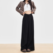 显瘦宽松垂坠感百搭拖地休闲裤 女2023早秋新款 子 裤 KRO阔腿西装