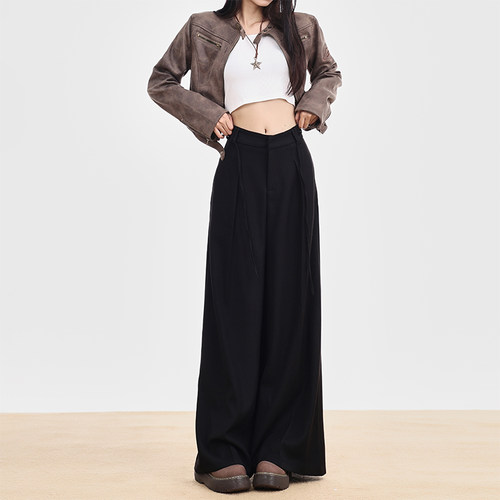 KRO阔腿西装裤显瘦百搭拖地休闲