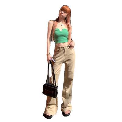 KRO工装裤显瘦高腰直筒