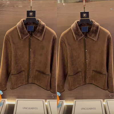 直播款【C36130】【景】2025秋冬新款男款老钱风夹克翻领外套