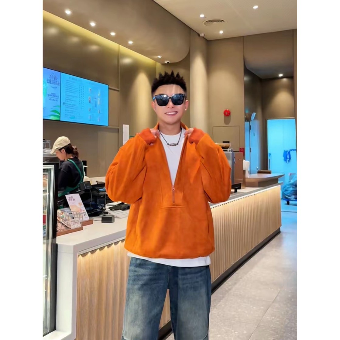 YULE语乐/90290半高领拉链卫衣秋冬加绒加厚挺阔感卫衣