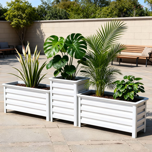 铝合金户外花箱市政工程护栏隔断花园花坛花槽家用阳台种植箱组合