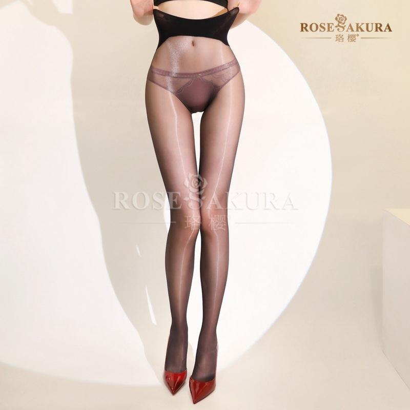 珞樱8542极光640针窄腰无缝深裆丝袜女超薄款丝滑油亮透明连裤袜