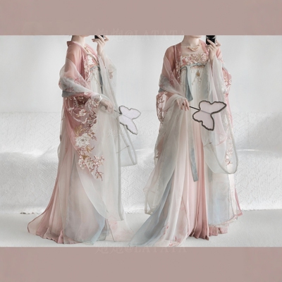 原创汉服女【云间山泽-樱花】粉色十二花神汉服齐胸襦裙国风套装