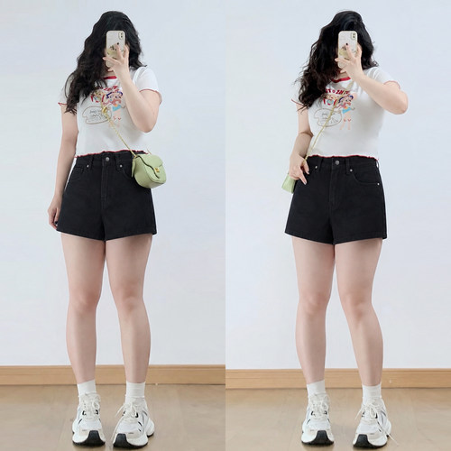 300斤胖mm大码美式遮胯牛仔裤女