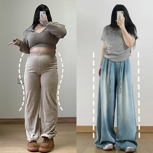 特大码女装美式高街辣妹牛仔裤女