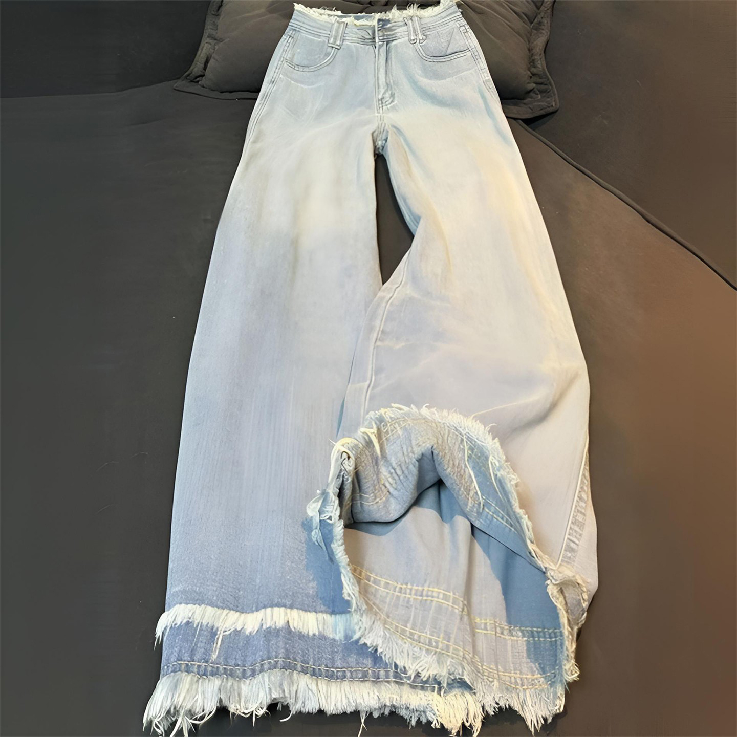 大码胖mm美式小众甜酷风牛仔裤女