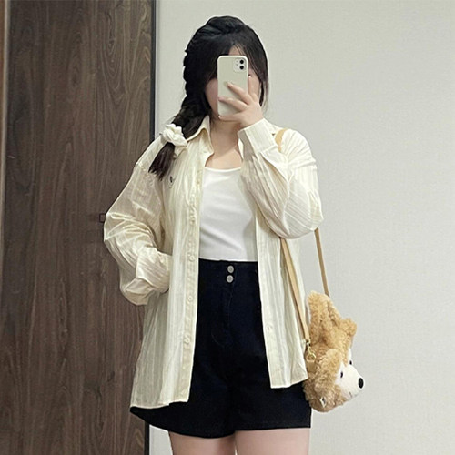 300斤特大码休闲宽松百搭衬衣女