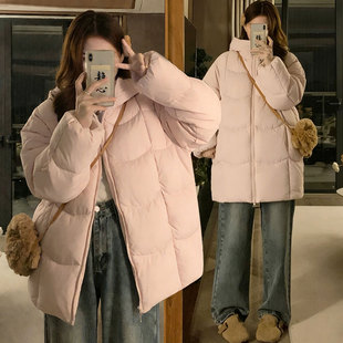300斤大码胖mm粉色独特漂亮小棉袄女款新款冬装外套加厚保暖棉服