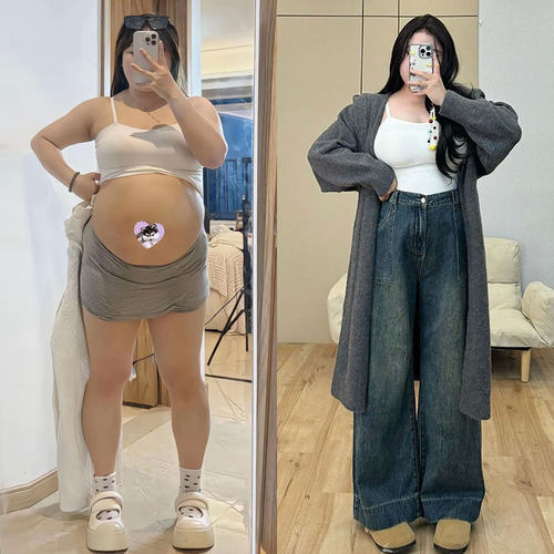 胖mm大码高级感时尚休闲阔腿裤女