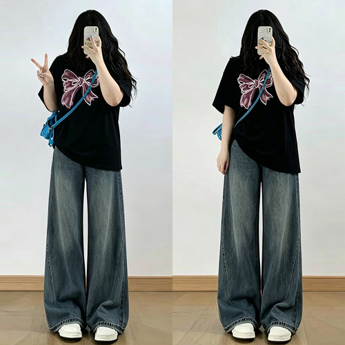 特大码胖mm宽松遮肉梨型阔腿裤女