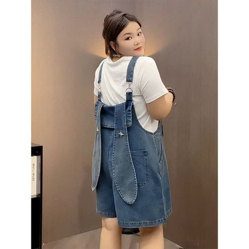 特大码韩版ins学生牛仔背带裤女
