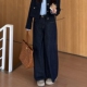 高腰显瘦宽松阔腿长裤 胖mm大码 复古直筒牛仔裤 女2025新款 女装 美式