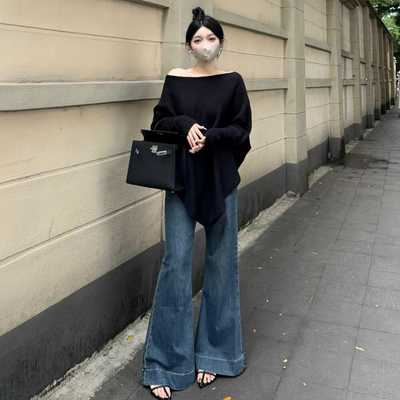 大码女装韩系设计感简约长袖上衣