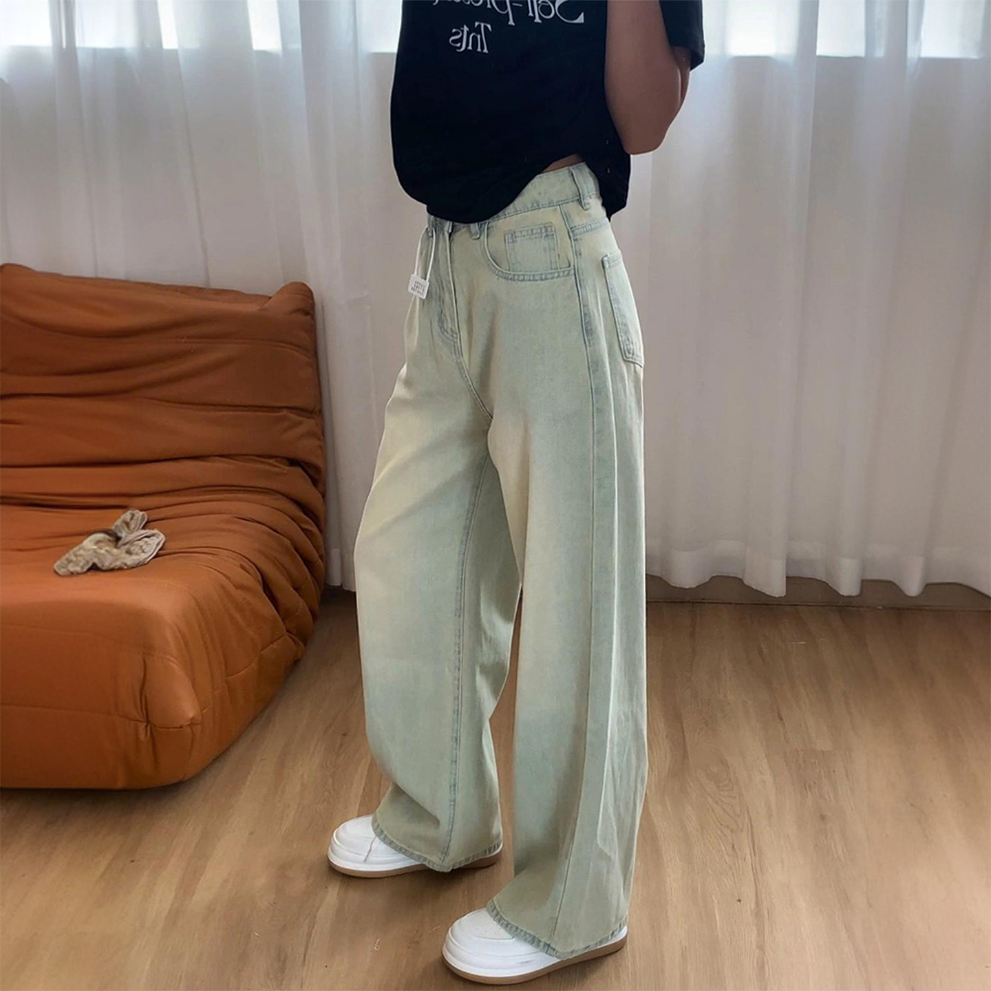 特大码女装美式高街vibe牛仔裤女