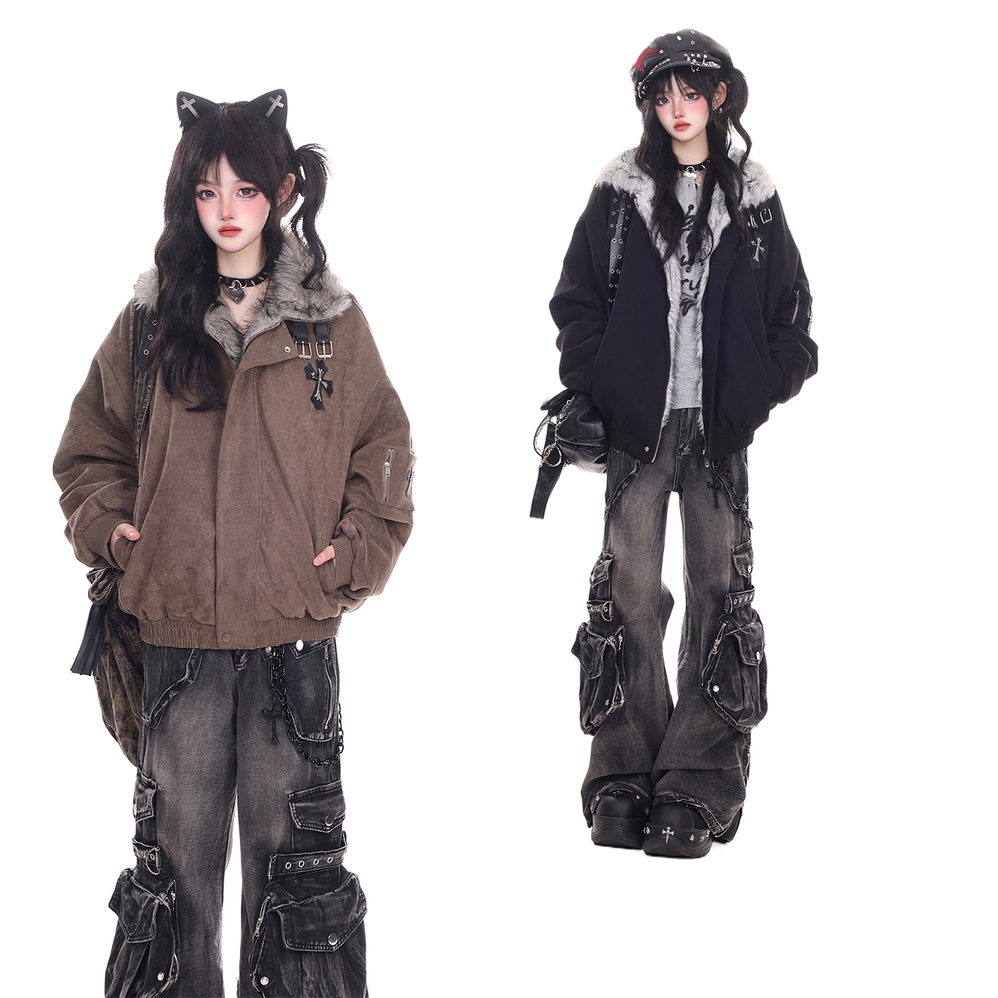 300斤大码女装宽松显瘦开衫棉服