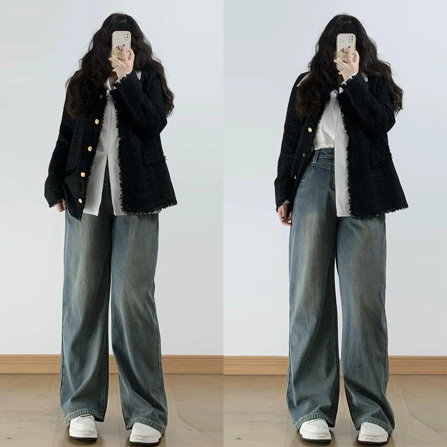 大码胖mm美式穿搭慵懒风牛仔裤女新款裤子梨型身材粗腿宽胯直筒裤,女装/女士精品,大码裤装,淘宝优惠券,粉丝福利购,淘宝优惠卷