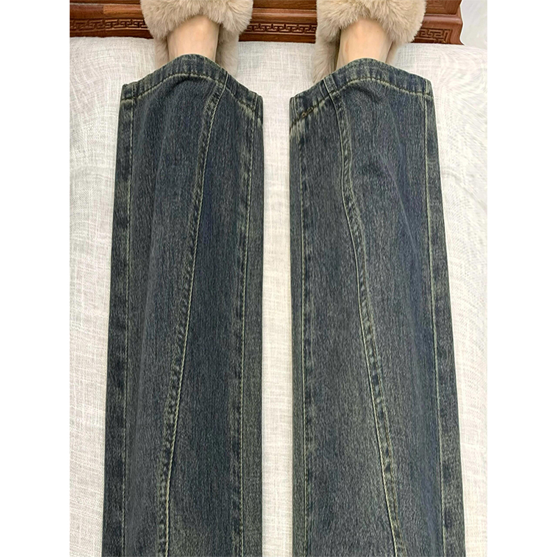 300斤大码女装宽松遮胯牛仔裤女