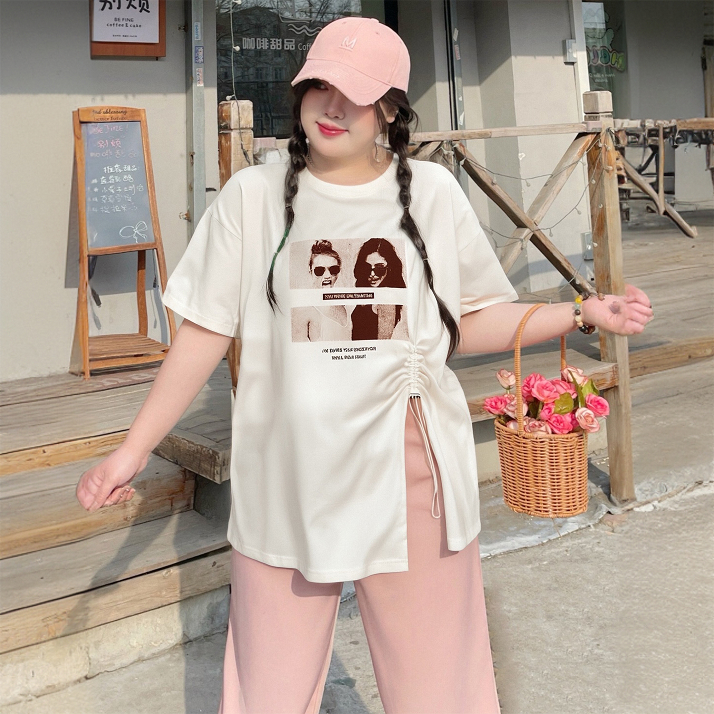 特大码女装美式复古学院风上衣女