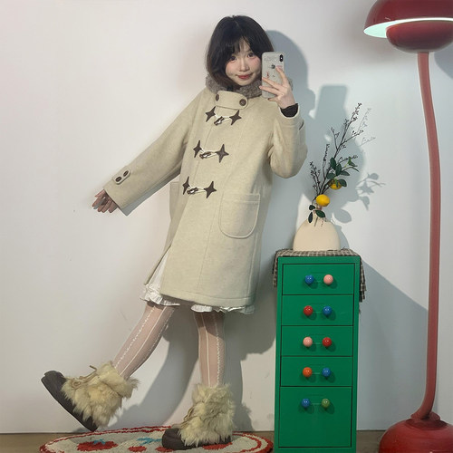 大码女装胖mm韩系高级感毛呢外套