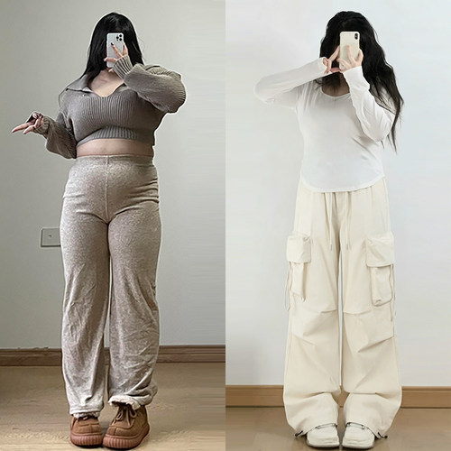 胖mm大码时尚百搭休闲韩系长裤女