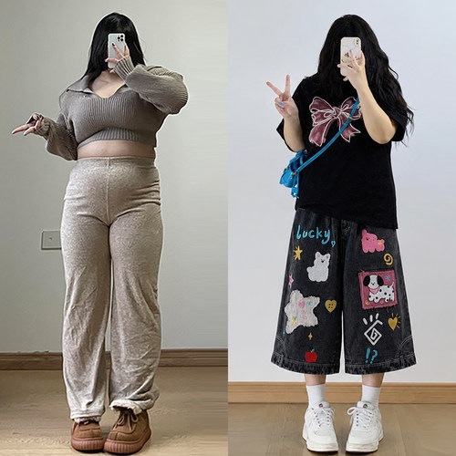 时尚休闲百搭高腰大码女装裤子女