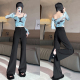女装 高腰显瘦弹力西装 裤 300斤大码 女胖mm简约高级感休闲喇叭裤 子