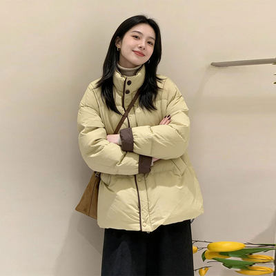 特大码胖mm高级感休闲简约棉袄女