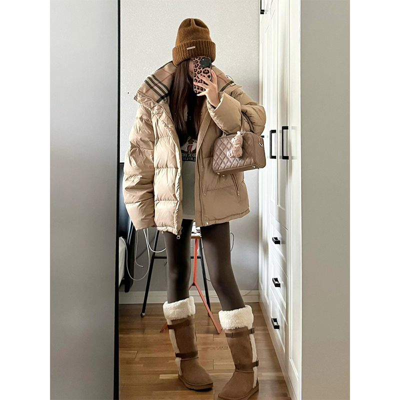 特大码韩系加厚减龄面包服外套女