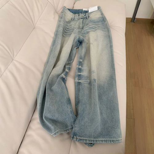 特大码胖mm时尚复古百搭直筒裤女