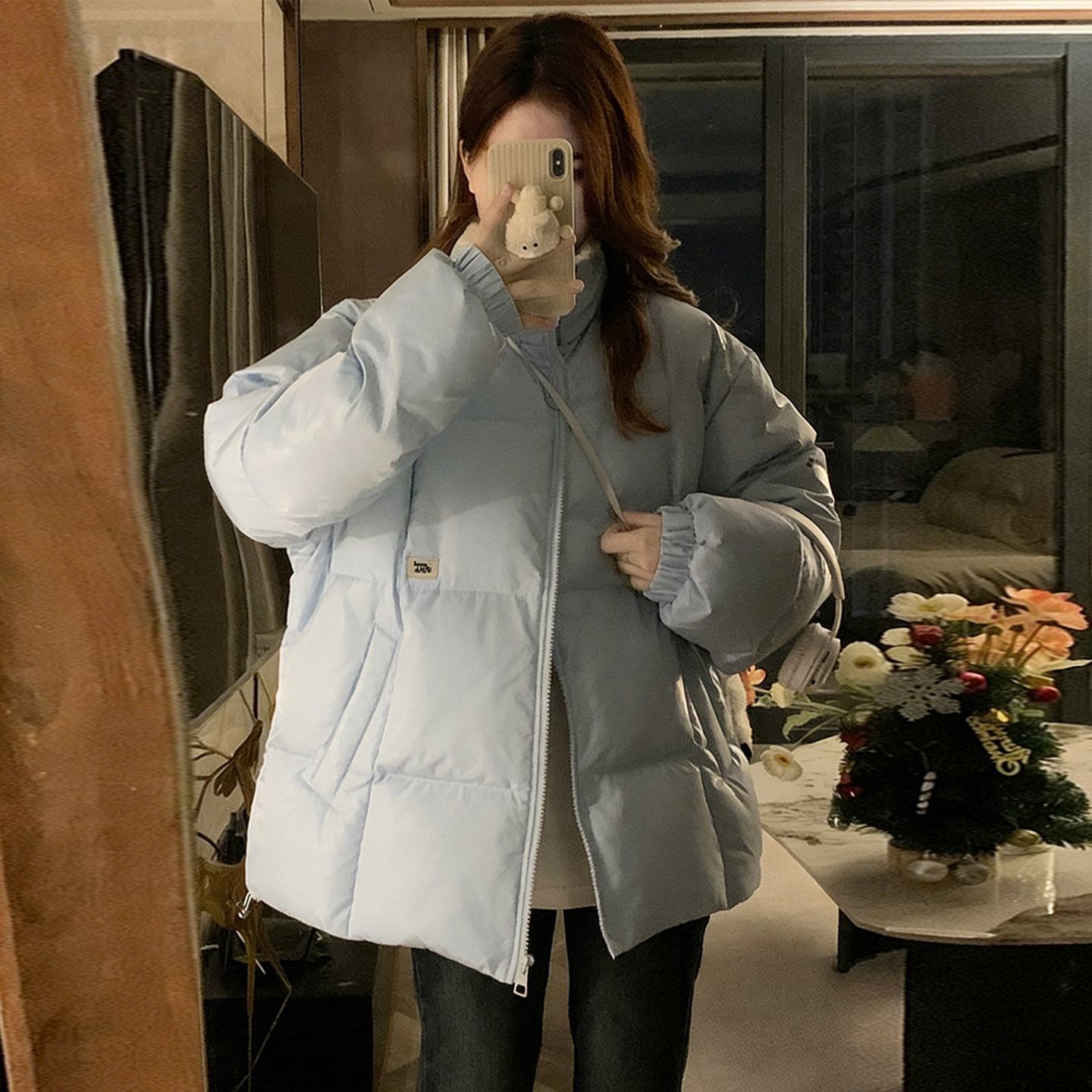 300斤大码女装韩系学院风蓝色羽绒棉服女胖mm气质减龄保暖厚外套,女装/女士精品,大码棉服,淘宝优惠券,粉丝福利购,淘宝优惠卷