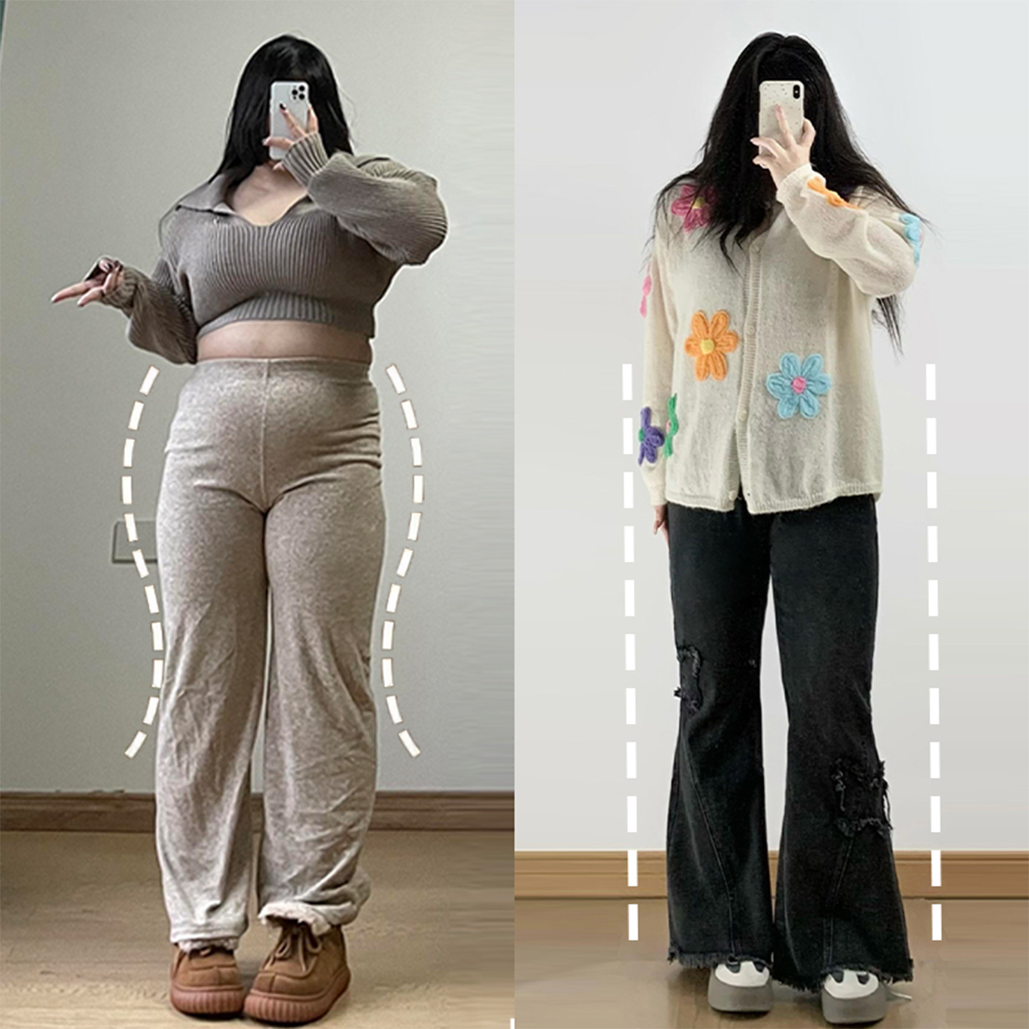 300斤特大码宽松设计感喇叭裤女