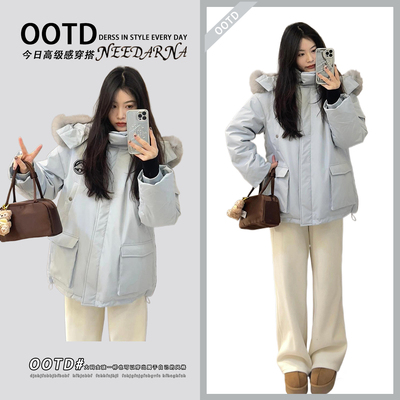 300斤大码韩版休闲风工装外套女