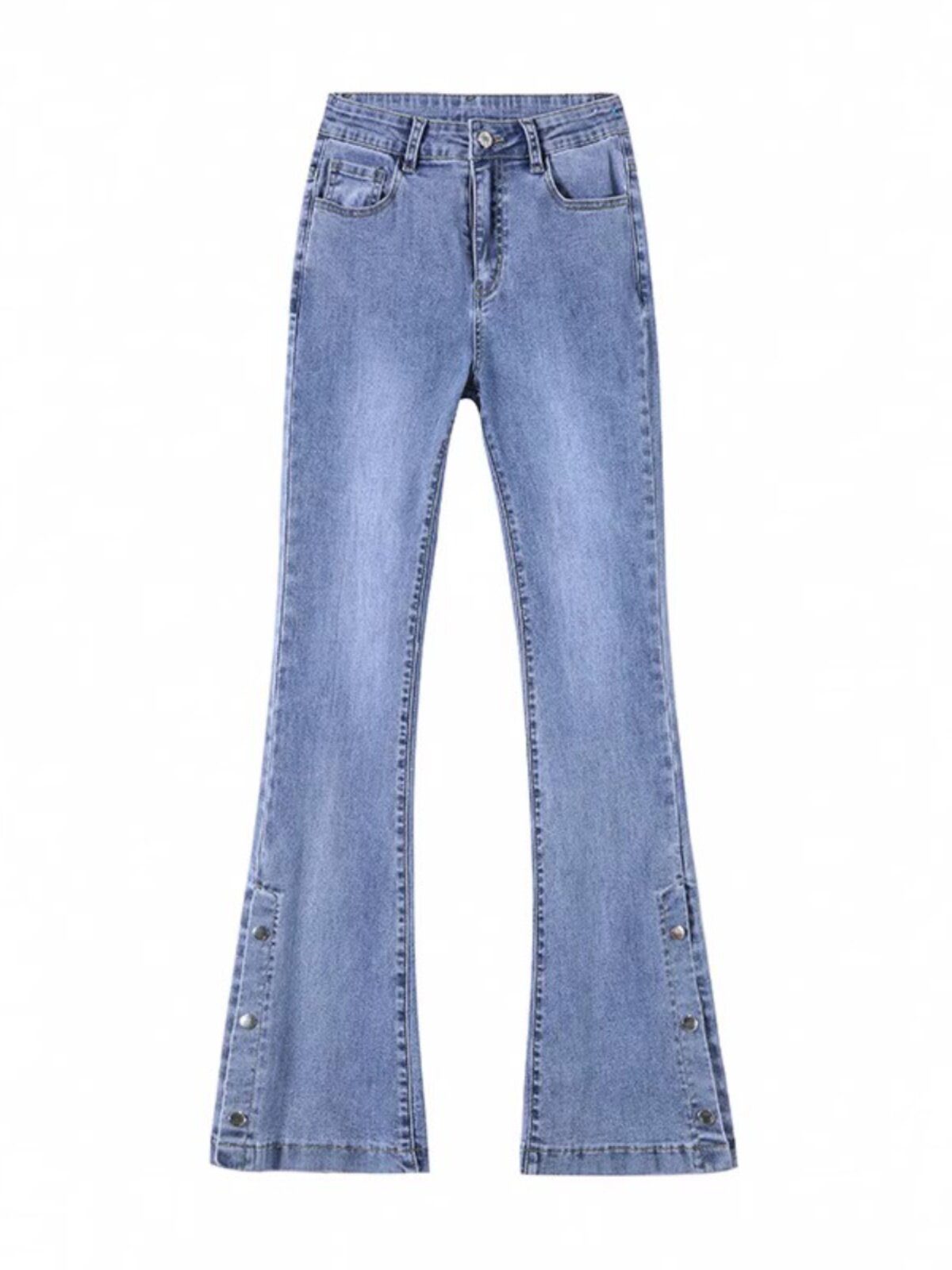 300 POUNDS OF OVERSIZED FAT MM JEANS WOMENS HIGH-WAISTED STRETCH SLIM SLIT DESIGN SLIGHTLY FLARED WIDE-LEG PANTS