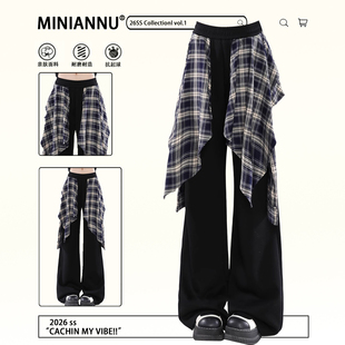 女装 裤 黑色休闲直筒裤 遮肉显瘦巨好看百搭 子 女2026新款 胖mm大码