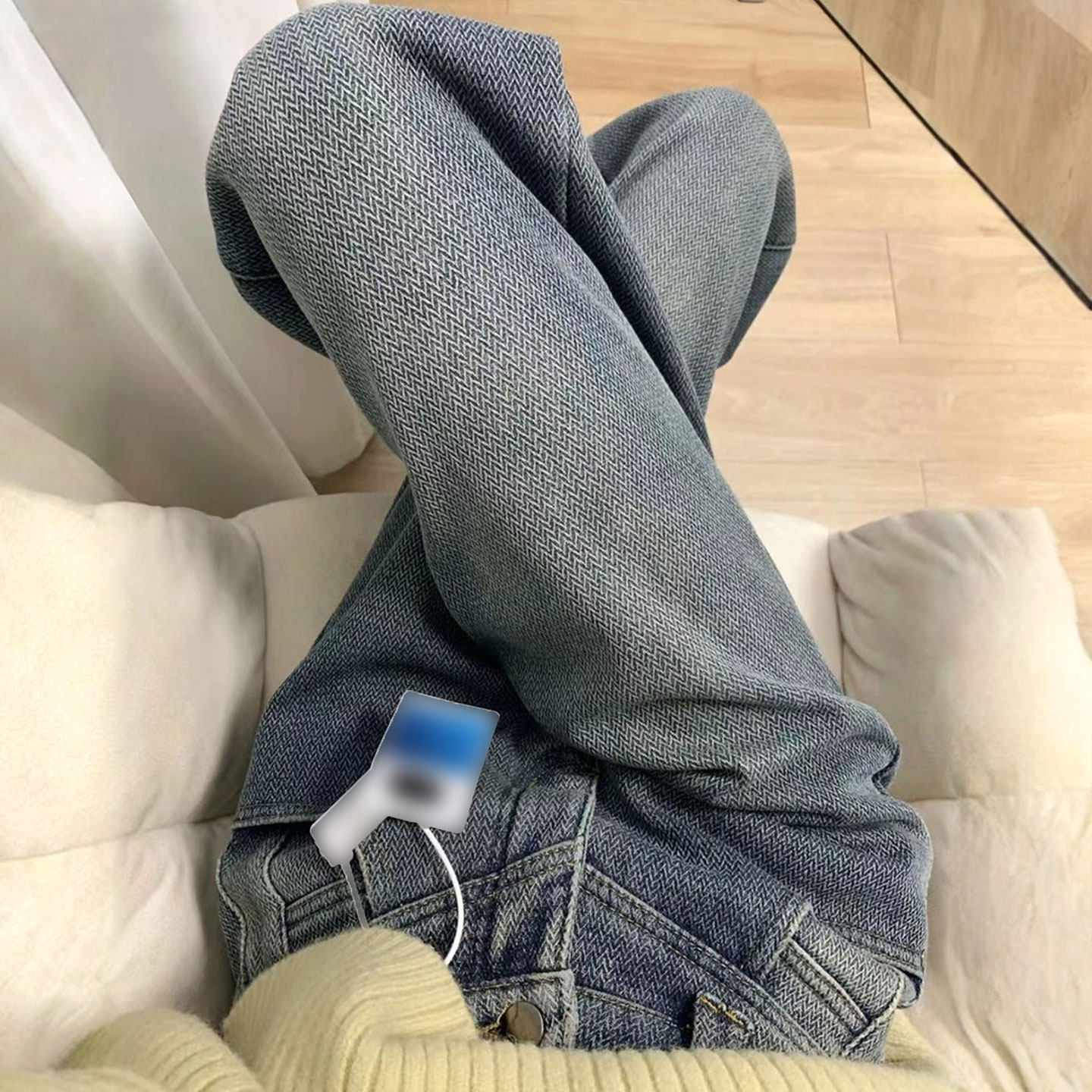 300斤胖mm大码蓝色直筒牛仔裤女2025秋冬裤子美式宽松学生阔腿裤,女装/女士精品,大码裤装,淘宝优惠券,粉丝福利购,淘宝优惠卷