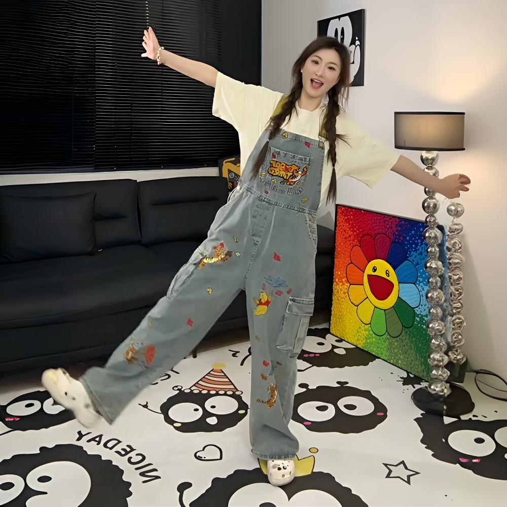 300斤大码高腰显瘦宽松背带裤女