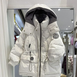 胖mm中长款 300斤大码 收腰派克棉服女冬季 色工装 韩系宽松外套 女装