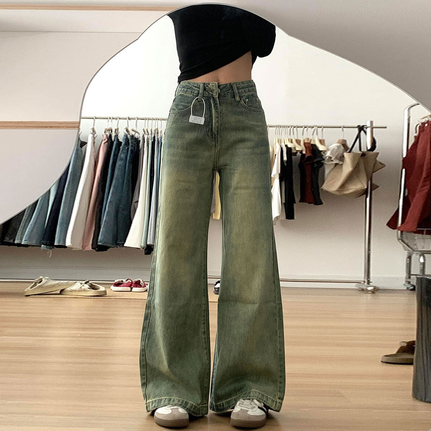 特大码女装胖mm复古蓝牛仔裤女新款裤子高腰直筒休闲百搭阔腿长裤,女装/女士精品,大码裤装,淘宝优惠券,粉丝福利购,淘宝优惠卷