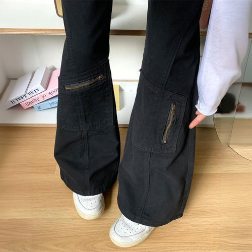 胖mm大码高腰宽松垂坠感牛仔裤女