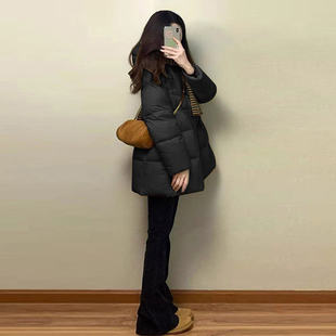 保暖加厚连帽外套 黑色小众高级感棉服上衣女秋冬新款 胖mm大码 女装