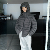 复古排骨羽绒棉服女胖mm宽松连帽加厚保暖外套 美式 300斤大码 女装