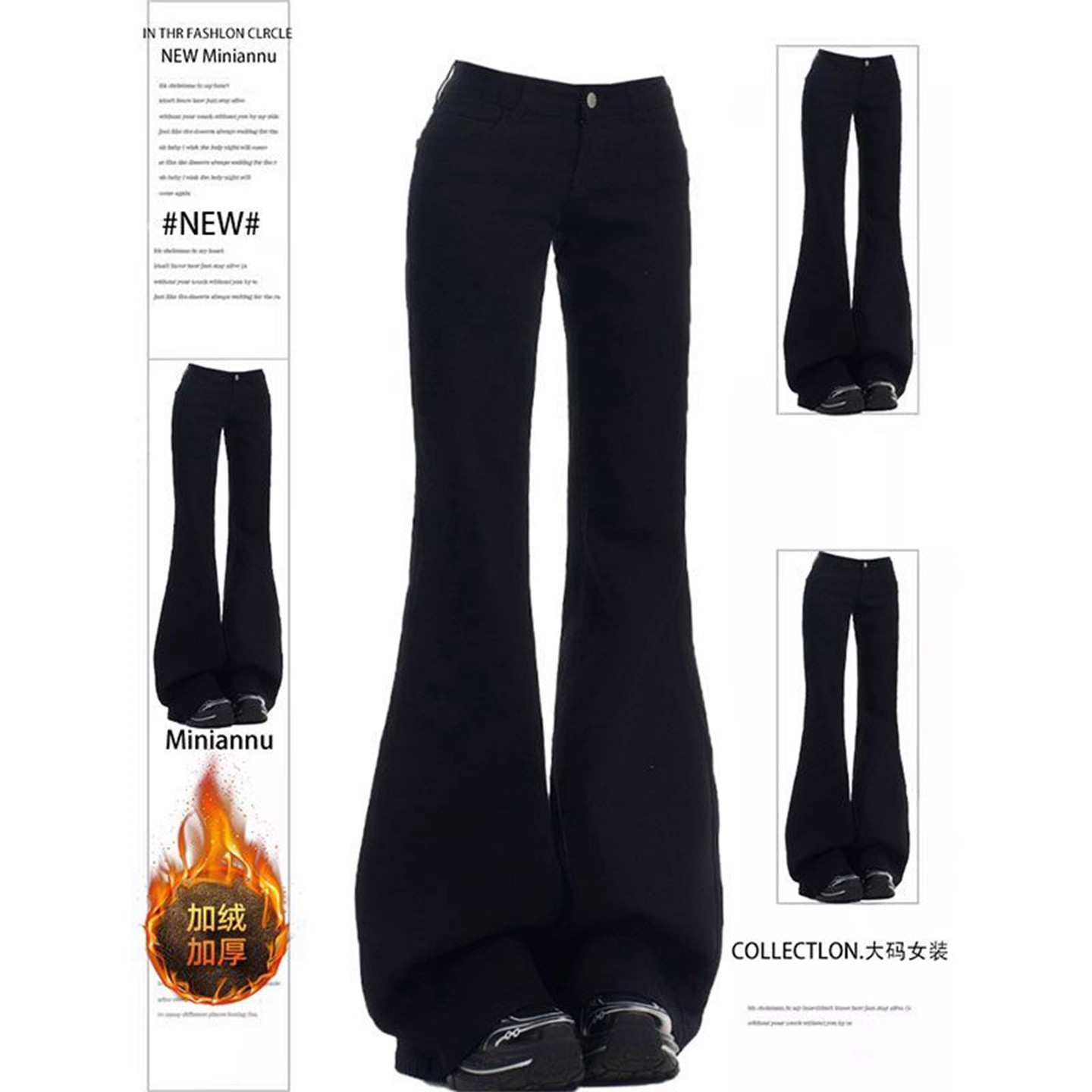 大码女装美式高街辣妹风牛仔裤女