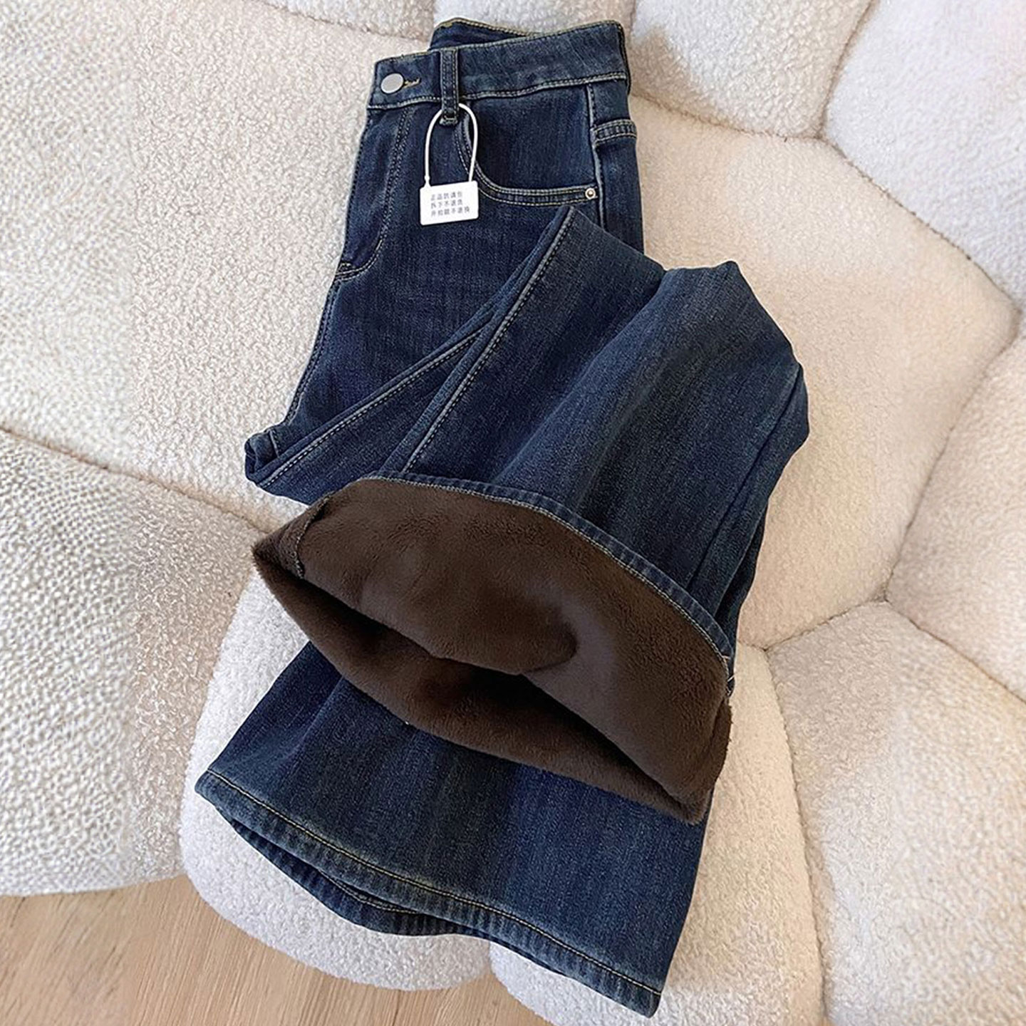 特大码胖mm简约气质高腰直筒裤女