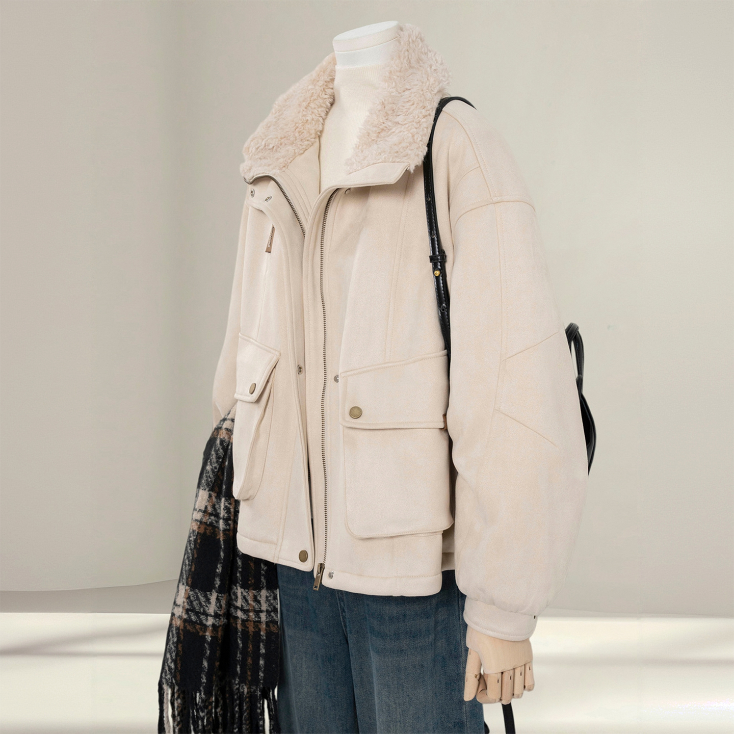 300斤特大码简约高级感加绒棉服