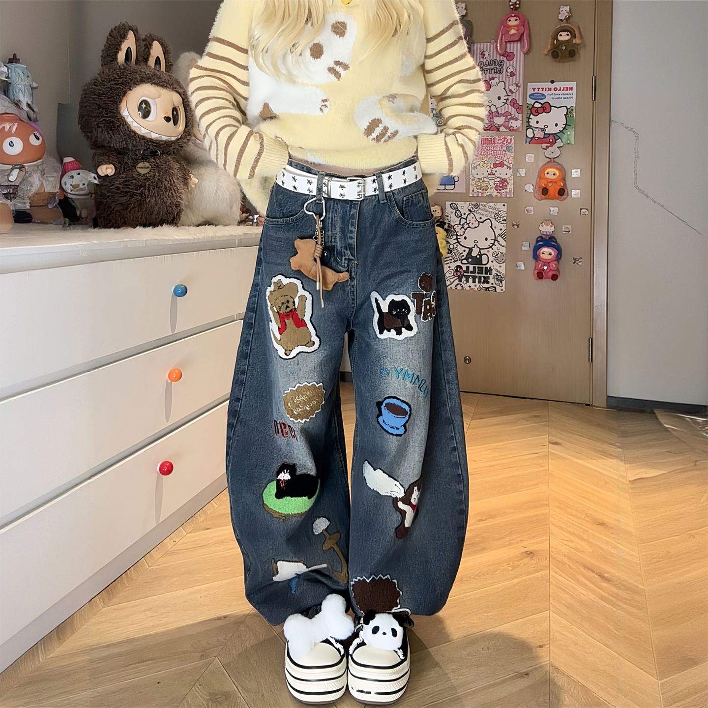 300斤大码洋气百搭减龄牛仔裤女