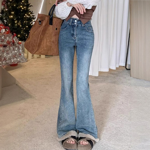 大码女装韩版复古时尚牛仔裤女裤