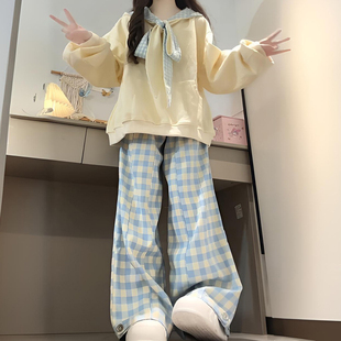 上衣 韩系慵懒风连帽卫衣女学生宽松百搭休闲风长袖 300斤大码 女装