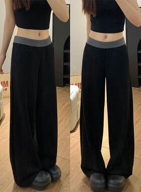 特大码梨形身材显腿长休闲女裤子